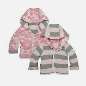 Burt’s Bees Reversible Jacket baby girl hoodie coat pink organic